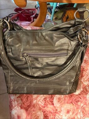 Classic Quilted Shoulder Bag in Dark Gray